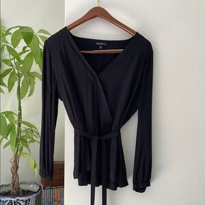 J.Crew | Mercantile ~ Women's Black Faux Wrap Top